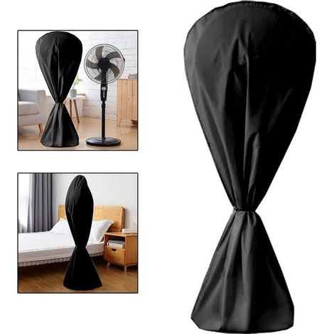 Noir,145x75cmHousse de ventilateur, empêche la poussière et les rayures, protection complète du ventilateur sur pied en tissu Oxford 210D, housse de protection étanche pour ventilateur de sol (1/5)