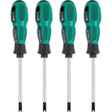 Set de 4 tournevis à cliquet Embouts U et fourche Acier au chrome-vanadium Poignée ergonomique anti-glissement Pour vis tenaces (1/5)