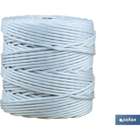 Bobina di cordone intrecciato in polietilene 5 mm 200 metri bianco
