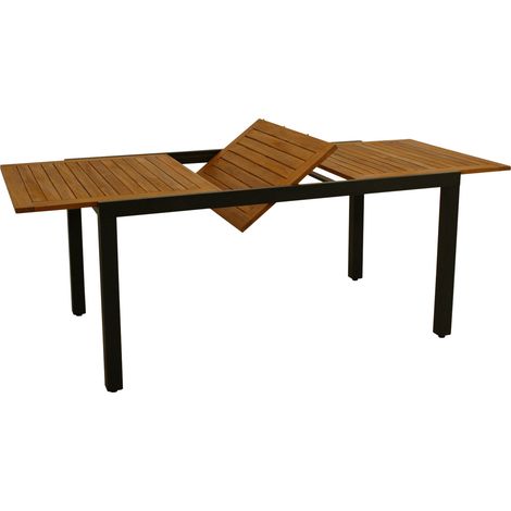 Ausziehtisch MILOS 150/200x90cm, Aluminium anthrazit + Akazie geölt, FSC®-zertifiziert (1/5)