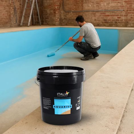 Idropittura acrilica specifica per piscine in cemento aquarius tinta celeste - contenuto litri 5 - confezione 1