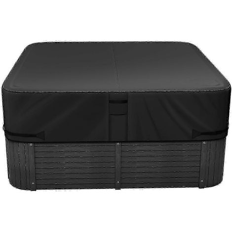 Bâche extérieure pour spa, 203 x 203 x 51 cm, résistante aux intempéries, tissu Oxford 600D, résistance à la déchirure 950N, noire (1/5)