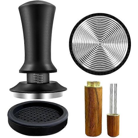 Tasseur à café expresso 51 mm avec outil WDT, calibré à ressort, avec tapis en silicone, compatible avec les machines à expresso Espre (1/5)