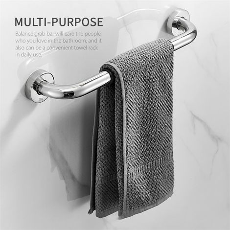 Barre d'appui salle de bain WC douche baignoire PMR soutien barre d'équilibre acier inoxydable antidérapant caoutchouc rampe de sécurité (1/4)
