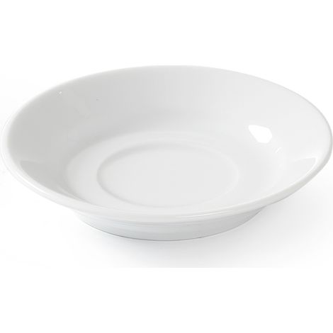 OPTIMA Kaffeetasse mit Untertasse, weißes Porzellan, Durchmesser 90 mm, 12er-Set - Hendi 770917