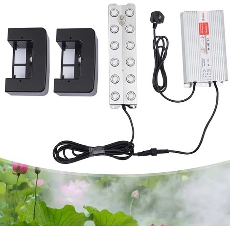 12 Head Ultrasonic Mist Maker, 220V Ultrasonic Fogger, Mist Humidifier with a IP67 Buoy and 400W Power, Fog Machine for Horticulture, Home, Pets, Plants (1/5)