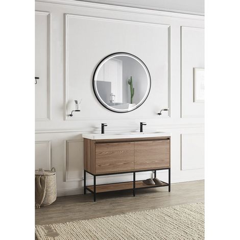 Espejo Iluminado Baño Alemania Ø90Cm Blanco Frío/Natural/Cálido Sensor Antivaho/On-Off Dimable Marco [LIMEX-ALEM005/90NG