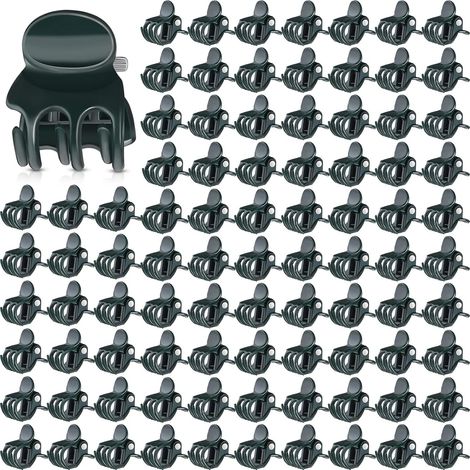 120 Pièces Pinces à Orchidées Mini Clips de Support de Plantes Vert Foncé Clips de Jardin en Plastique Clips de Fixation de Vigne de Fleur Clips de Tige de Tomates, 0,7 x 0,6 x 0,6 Pouces (1/5)