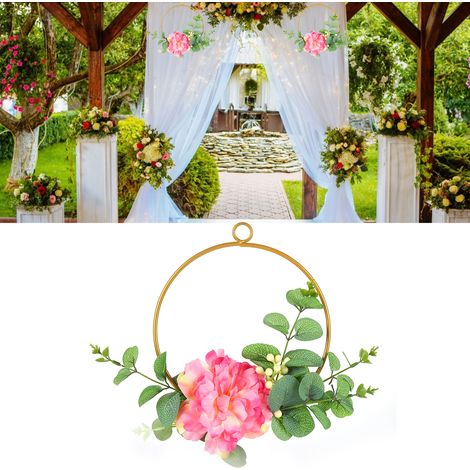 Couronne de fleurs à main pour demoiselle d'honneur, décoration murale créative, couronne de fleurs irrégulière, produits d'art floral, décoration de plafond intérieure, couronne de fleurs SPH-5638 (1/5)