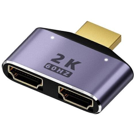 Répartiteur HDMI 1 entrée 2 sorties, répartiteur 2K pour Full HD 1080p 3D (1/5)