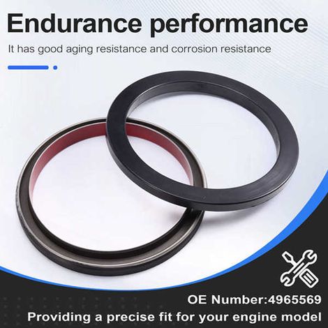 Two 4965569 oil seals for the rear crankshaft of Cummins ISX15 and QSX15 engines. (1/4)