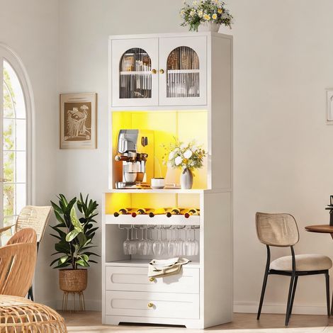 Buffet coloris blanc en MDF 70 x 40 x 180 cm (1/5)