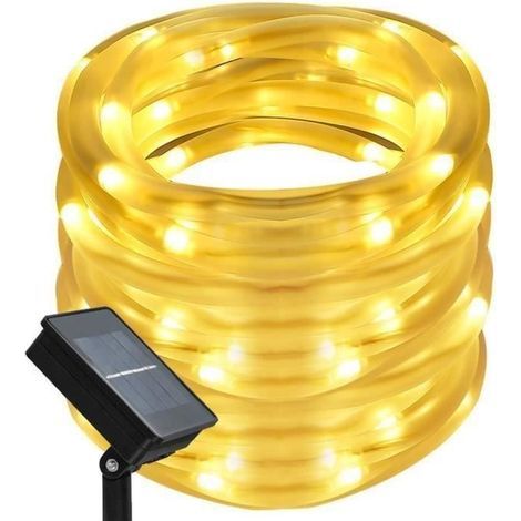 Solar Garland 100 LEDs 12M, IP65 Waterproof - Perfect for Weddings, Parties, and Christmas Decorations (Warm White Light)