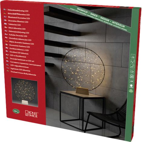 Konstsmide LED Metallsilhouetten Ring mit Holzfuß schwarz 60 x 5 x 64 cm (1/4)