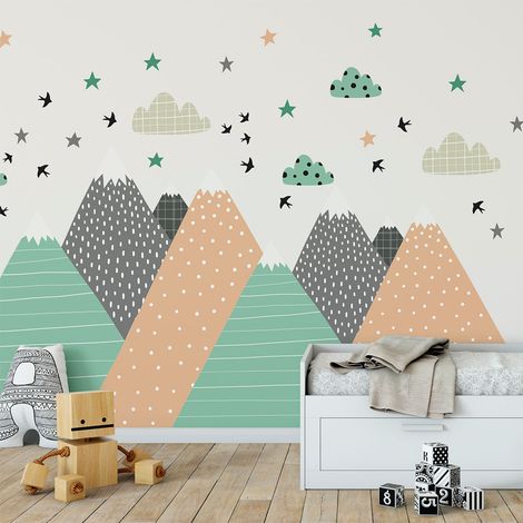 Stickers enfant montagnes scandinaves darinka 80 x 120 cm (1/5)