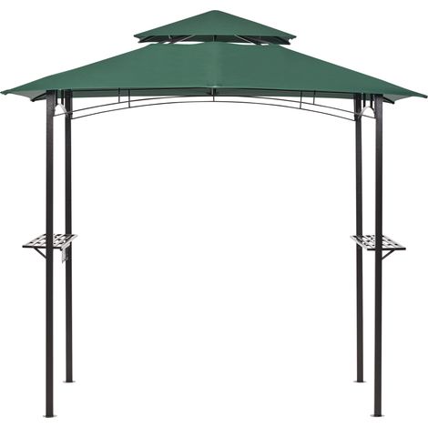Cenador de metal verde oscuro negro 240 cm pabellón de jardín gazebo toldo Naro