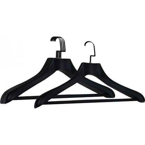 Lot de 8 cintres 44.5 cm pour manteau adulte premium avec crochet pivotant à 360° - Noir - Vivezen (1/5)