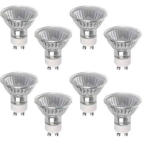 Ampoule halogène GU10 50 W. lot de 8 spots halogènes GU10. 220 V. blanc chaud 2800 K. dimmable (1/4)