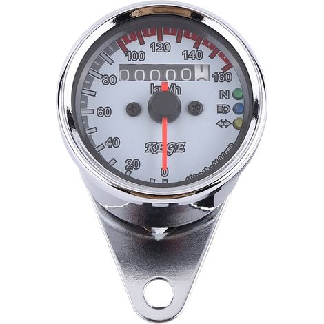 12-V-Motorrad-Kilometerzähler – Geschwindigkeitsanzeige 0–160 km/h – LED – Universal – Weiß