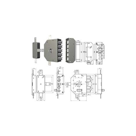 SERRATURA QUINTUPLICE APPLICARE SENZA SCROCCO PROFILO EUROPEO 2300PE- - DX (2300PEN-01N) - 1 pezzi CR