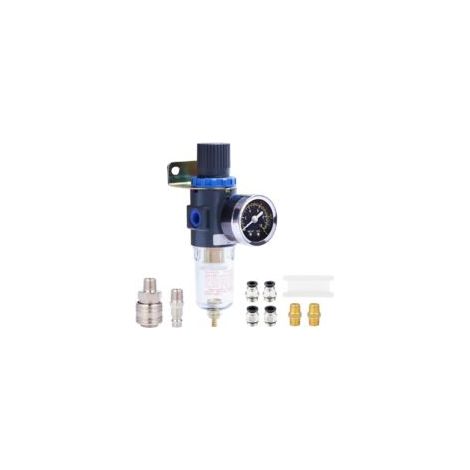 Separatore acqua-aria compressa, riduttore di pressione del compressore, filtro da 1/4" con raccordo a innesto rapido. - Crezuo