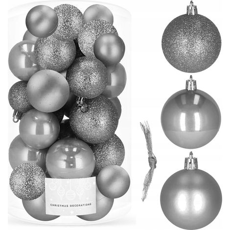 PALLINE DI NATALE PER ALBERO 30 pezzi SET 6/5/4 cm INDESTRUTTIBILI PREMIUM