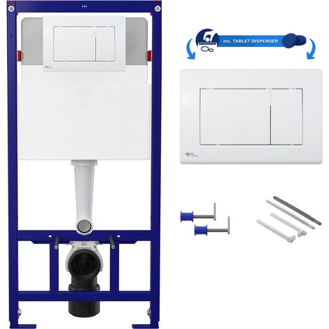 Concealed 1.12m Wall Hung Cistern Frame - Gloss White