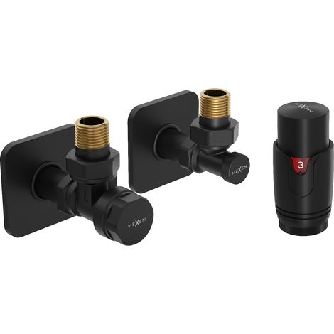 Mexen G00 conjunto termostático angular con cubre S, negro - W901-900-909-70 (1/2)