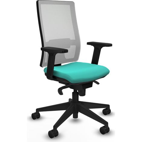 Silla de oficina piqueras y crespo Horna turquesa malla blanca (1/5)