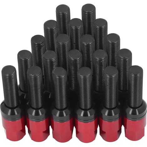 M14x1,5 Radmuttern, 45 mm Kegel, 17 mm Schaft, universelles Kfz-Zubehör, rot (1/5)