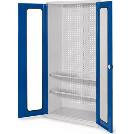 Kappes ®RasterPlan Werkzeugschrank 1950x1000m Modell 5 Tiefe 500mm Sichtfenstertüren enzianblau