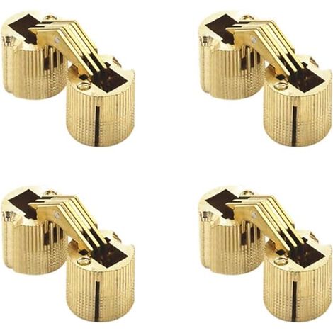 4 Stück Verdecktes Scharnier 10 x 22 mm Zylinderscharnier Verdecktes Kastenscharnier Öffnungswinkel 180 Messing Geeignet für DIY-Schmuckkästchen (1/5)