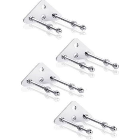 Support Mural Skateboard - Aluminium - Fixation Verticale ou Horizontale - Pour Deck et Longboard - Lot de 4 (1/5)