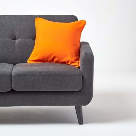 Housse De Coussin - 30 X 30 Cm - Coton 100 - Fermeture Eclair - Orange - 1 Piece (1/4)