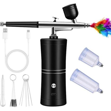 Set compressore aerografo multifunzionale portatile,Aerografo ricaricabile portatile per nail art,colori per modellismo