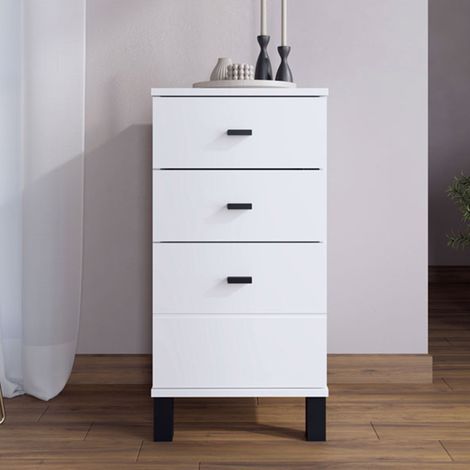 Cassettiera Vilcab, 3 Cassetti, con Piedini, Apertura Scorrevole, 39x35x78h cm Bianco (1/5)