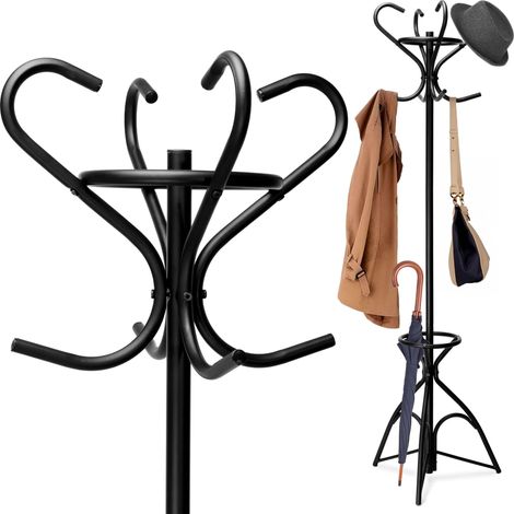 Perchero de pie Livio negro de 173 cm (1/5)