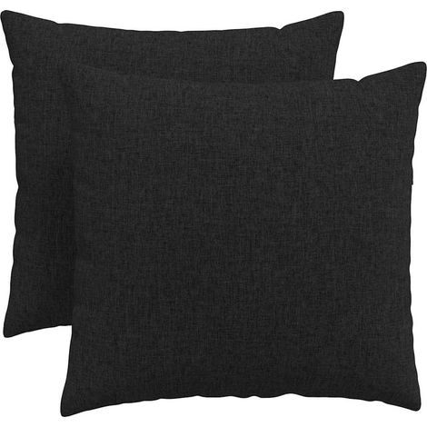 Maison Exclusive - Cojines de sofá 2 pcs Negro 50 x 50 cm tela