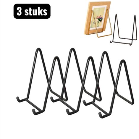 Soporte para fotos de cerámica, soporte multifuncional para fotos y tabletas, soporte multifuncional para estantes decorativos, color negro. (1/4)