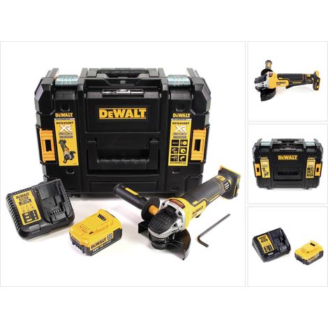 Amoladora angular sin cable DeWalt DCG 406 M1 18V 125mm sin escobillas + 1x batería 4.0Ah + cargador + TSTAK (1/5)