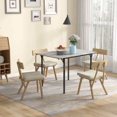 Four-Person Drop Leaf Dining Table - Grey (1/4)