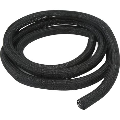 Gaine fendue noire de 3 m (10 pi), diamètre 25 mm, auto-enroulable, résistante aux hautes températures, pour câbles automobiles (1/5)