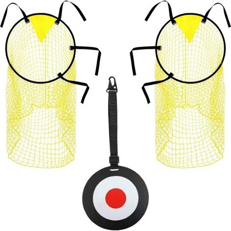 Lot de 3 bacs supérieurs de cibles de football avec filet de but, équipement d'entraînement de football portable avec sangles réglables, entraînement de précision de tir de football pour les coups (1/5)