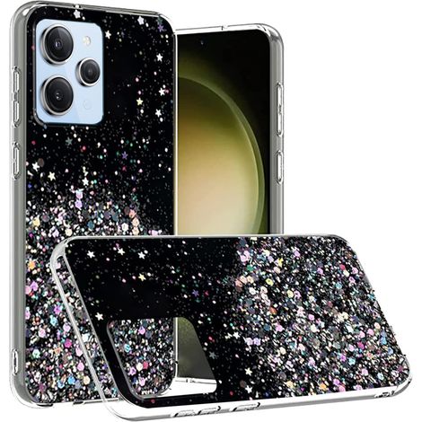 Schutzhülle für Xiaomi Redmi 12, glitzernd, schwarz (1/5)