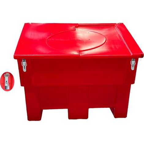 Bac à sable incendie/ à sel de déneigement 300l+ grenouillères + cadenas-lot de 6 (1/2)