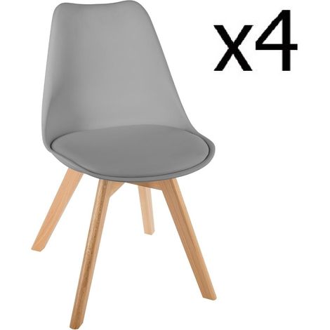 Lot de 4 Chaises de dîner en polypropylène Gris - H. 81 cm -PEGANE-