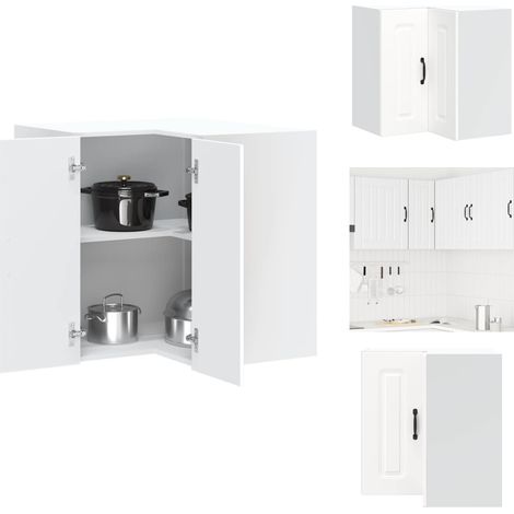 Armoire murale d'angle de cuisine Kalmar blanc bois ingénierie - Armoire D'angle Murale De Cuisine - Armoires D'angle Murales De Cuisine - Armoire Murale De Cuisine - Armoire Murale D'angle (1/5)