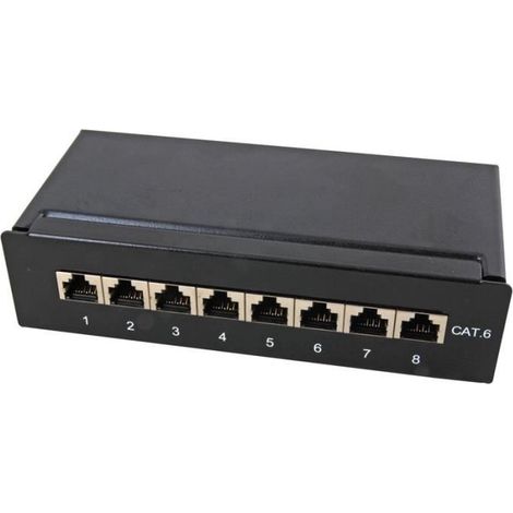 INTELLINET - INTELLINET I-08 PP-E-C6B 8 PANNEAU DE PORTES CAT. 6 STP BLACK (1/2)