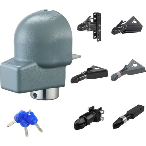 VEVOR Antivol Attelage Remorque Compatible Coupleurs Moules et Bulldog 58,6 mm, Verrou Attelage Remorque Robuste avec 3 Cles, Anticorrosion, Verrouillage Haute Securite, pour Camping-cars, Remorques
