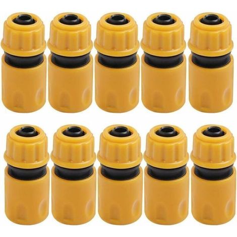 Connettori rapidi per irrigazione - Confezione da 10 - Plastica resistente - Antiruggine - Compatibili con tubi da 12 mm (1/4)